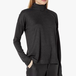 PAIGE Black Button Turtleneck Sweater